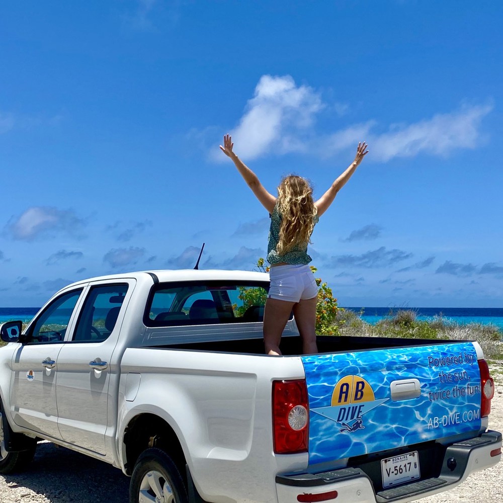 Discover Bonaire with a pickup truck AB Car Rental Bonaire